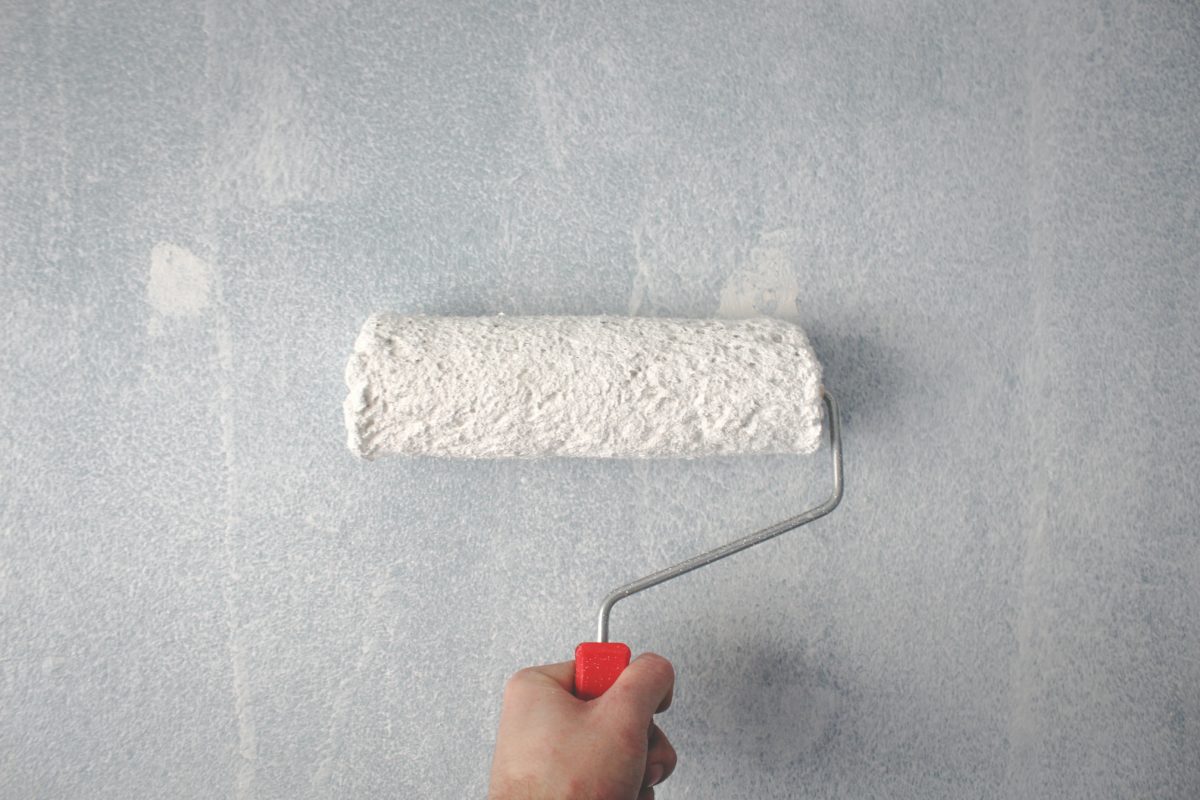 paint roller on wall